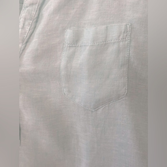 Lilly Pulitzer 100% Linen Long Sleeve Popover Top Size Medium‎ Seafoam Green - Picture 4 of 8